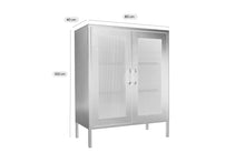 Load image into Gallery viewer, MaximaVida metal locker showcase cabinet Finn 102 x 80 x 40 cm ivory – 2 shelves