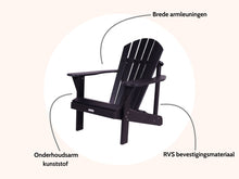 Load image into Gallery viewer, MaximaVida plastic Adirondack garden chair Montreal black – luxurious design