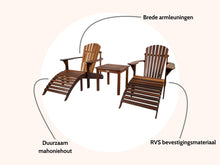 Lade das Bild in den Galerie-Viewer, MaximaVida Adirondack Set Toronto, geölt - aus exklusivem Mahagoni Hartholz