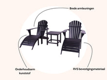 Load image into Gallery viewer, MaximaVida plastic Adirondack garden chair set Montreal black – luxurious design