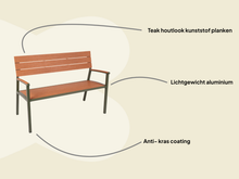 Afbeelding in Gallery-weergave laden, MaximaVida aluminium tuinbank Bermuda 120 cm olijfgroen
