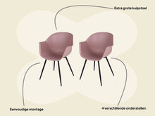 Load image into Gallery viewer, MaximaVida dining chair Cuyp XXL dusky pink conical chair legs - 2 pieces