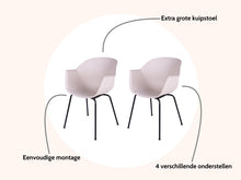 Load image into Gallery viewer, MaximaVida Dining Chair Cuyp XXL Ecru with Tubular Frame Legs 2 Pieces