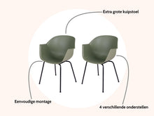 Load image into Gallery viewer, MaximaVida dining room chair Cuyp XXL olive green tube frame chair legs - 2 pieces