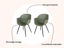 Load image into Gallery viewer, MaximaVida dining room chair Cuyp XXL olive green conical chair legs - 2 pieces
