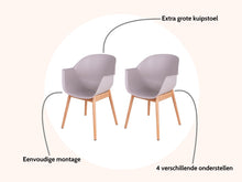 Load image into Gallery viewer, MaximaVida dining chair Cuyp XXL taupe oak chair legs - 2 pieces