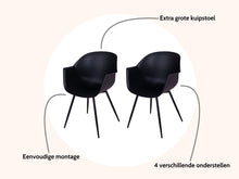 Load image into Gallery viewer, MaximaVida dining chair Cuyp XXL black conical chair legs - 2 pieces
