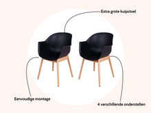 Load image into Gallery viewer, MaximaVida dining chair Cuyp XXL black oak chair legs - 2 pieces