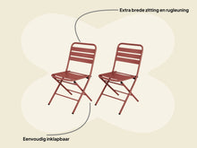 Afbeelding in Gallery-weergave laden, MaximaVida inklapbare metalen tuinstoel Max terracotta- doos per 2 stuks