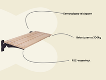 Load image into Gallery viewer, MaximaVida folding facade bench Jordaan 100 cm – FSC ash wood