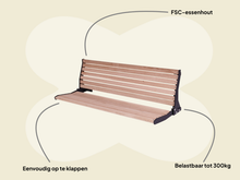 Afbeelding in Gallery-weergave laden, MaximaVida opklapbare gevelbank Jordaan met rugleuning 150 cm