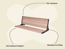 Afbeelding in Gallery-weergave laden, MaximaVida opklapbare gevelbank Jordaan met rugleuning 150 cm
