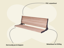 Lade das Bild in den Galerie-Viewer, MaximaVida klappbare Fassadenbank Jordaan mit Rückenlehne 100 cm