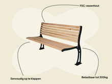 Load image into Gallery viewer, MaximaVida standing façade bench Jordaan with backrest 150 cm