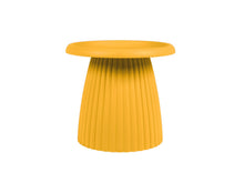 Lade das Bild in den Galerie-Viewer, MaximaVida Beistelltisch Mila rund aus Kunststoff 50 cm ocker-gelb