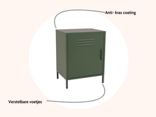 Load image into Gallery viewer, MaximaVida metal little locker cabinet Finn 52 x 40 x 67 cm olive green