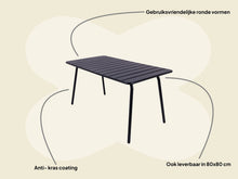 Load image into Gallery viewer, MaximaVida metal garden table Max 150 cm x 80 cm black
