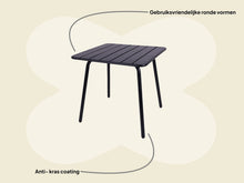 Load image into Gallery viewer, MaximaVida square metal garden table Max 80 cm x 80 cm black