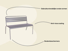 Load image into Gallery viewer, MaximaVida metal garden bench Max Mouse Grey 120 cm