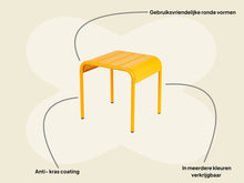 Load image into Gallery viewer, MaximaVida metal side table stool Max 45 cm ochre yellow