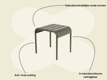 Load image into Gallery viewer, MaximaVida metal side table stool Max 45 cm olive green