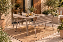 Lade das Bild in den Galerie-Viewer, MaximaVida Metall-Gartenmöbelset Max Taupe 150 cm 1 Tisch mit 2 Stühlen und 1 Bank
