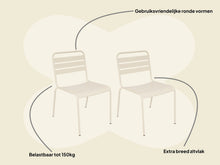 Lade das Bild in den Galerie-Viewer, MaximaVida Metall-Gartenstuhl Max elfenbein - 2 Stück