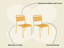 Afbeelding in Gallery-weergave laden, MaximaVida metalen tuinstoel Max okergeel - doos per 2 stuks