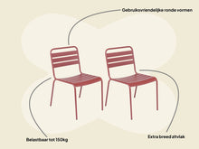 Load image into Gallery viewer, MaximaVida metal garden chair Max terracotta- pack of 2