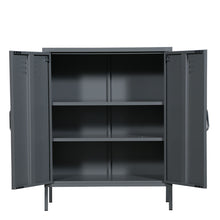 Afbeelding in Gallery-weergave laden, MaximaVida metalen lockerkast Finn 80 x 40 x 102 cm muisgrijs - 2 schappen