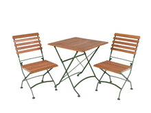 Afbeelding in Gallery-weergave laden, MaximaVida inklapbare vierkante acacia bistroset Toscana 70 cm olijfgroen - zonder armleuning