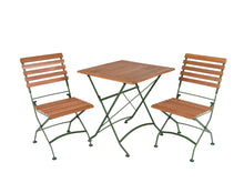 Load image into Gallery viewer, MaximaVida foldable square acacia bistro set Toscana 70 cm olive green - without armrest