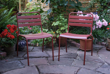 Load image into Gallery viewer, MaximaVida metal garden chair Max terracotta- pack of 2