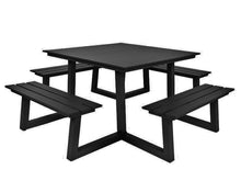 Load image into Gallery viewer, MaximaVida square aluminium picnic table Dex 215 cm black – easy entry