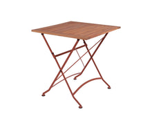Load image into Gallery viewer, MaximaVida foldable square acacia bistro set Toscana 70 cm rust brown - without armrest