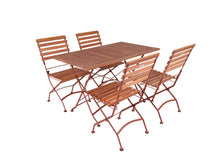 Load image into Gallery viewer, MaximaVida foldable acacia garden set Toscana 120 cm rust brown - chairs without armrest