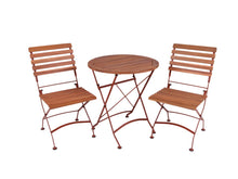 Load image into Gallery viewer, MaximaVida foldable round acacia bistro set Toscana 70 cm rust brown - chairs without armrest