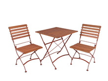 Load image into Gallery viewer, MaximaVida foldable square acacia bistro set Toscana 70 cm rust brown - without armrest