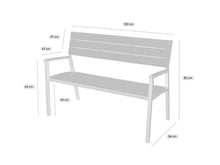 Load image into Gallery viewer, MaximaVida aluminium garden bench Bermuda 120 cm ivory
