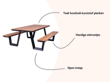 Load image into Gallery viewer, MaximaVida aluminium picnic table Bermuda 200 cm black