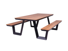 Afbeelding in Gallery-weergave laden, MaximaVida aluminium picknicktafel Bermuda 200 cm zwart