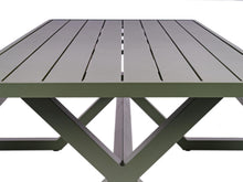 Afbeelding in Gallery-weergave laden, MaximaVida luxe aluminium picknicktafel Dex 200 cm olijfgroen met exclusieve omlijsting