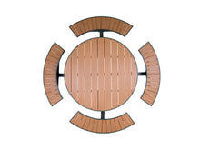 Afbeelding in Gallery-weergave laden, MaximaVida ronde aluminium picknicktafel Bermuda Ø 250 cm olijfgroen