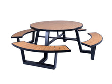 Load image into Gallery viewer, MaximaVida round aluminium picnic table Bermuda Ø 250 cm black