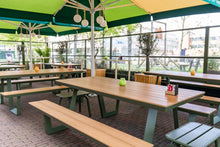 Afbeelding in Gallery-weergave laden, MaximaVida aluminium picknicktafel Bermuda 200 cm olijfgroen
