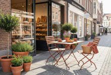 Load image into Gallery viewer, MaximaVida foldable garden chair Toscana rust brown 2 pieces - 100% FSC excellent acacia