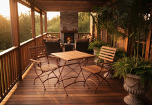 Load image into Gallery viewer, MaximaVida foldable square acacia bistro set Toscana 70 cm rust brown - chairs with armrest