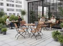 Load image into Gallery viewer, MaximaVida foldable round acacia bistro set Toscana 70 cm black - chairs with armrests