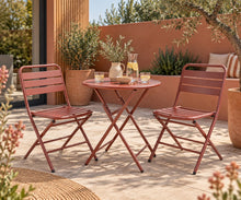 Load image into Gallery viewer, MaximaVida foldable round bistro set Max terracotta 70 cm extra heavy-duty design