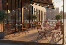 Load image into Gallery viewer, MaximaVida foldable round acacia bistro set Toscana 70 cm rust brown - chairs without armrest